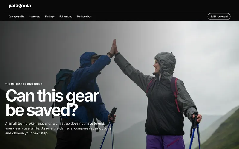 The US Gear Rescue Index, a campaign built for Patagonia