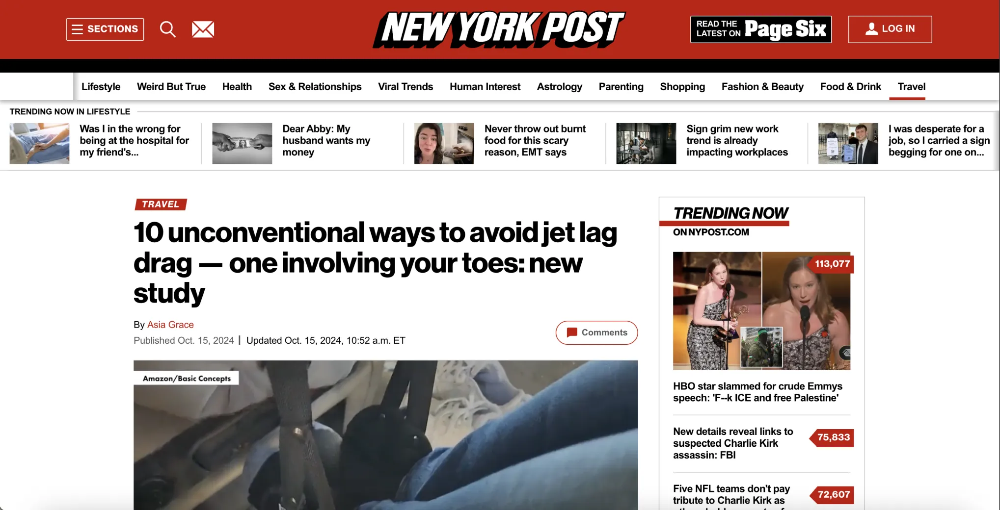 New York Post: 10 unconventional ways to avoid jet lag drag