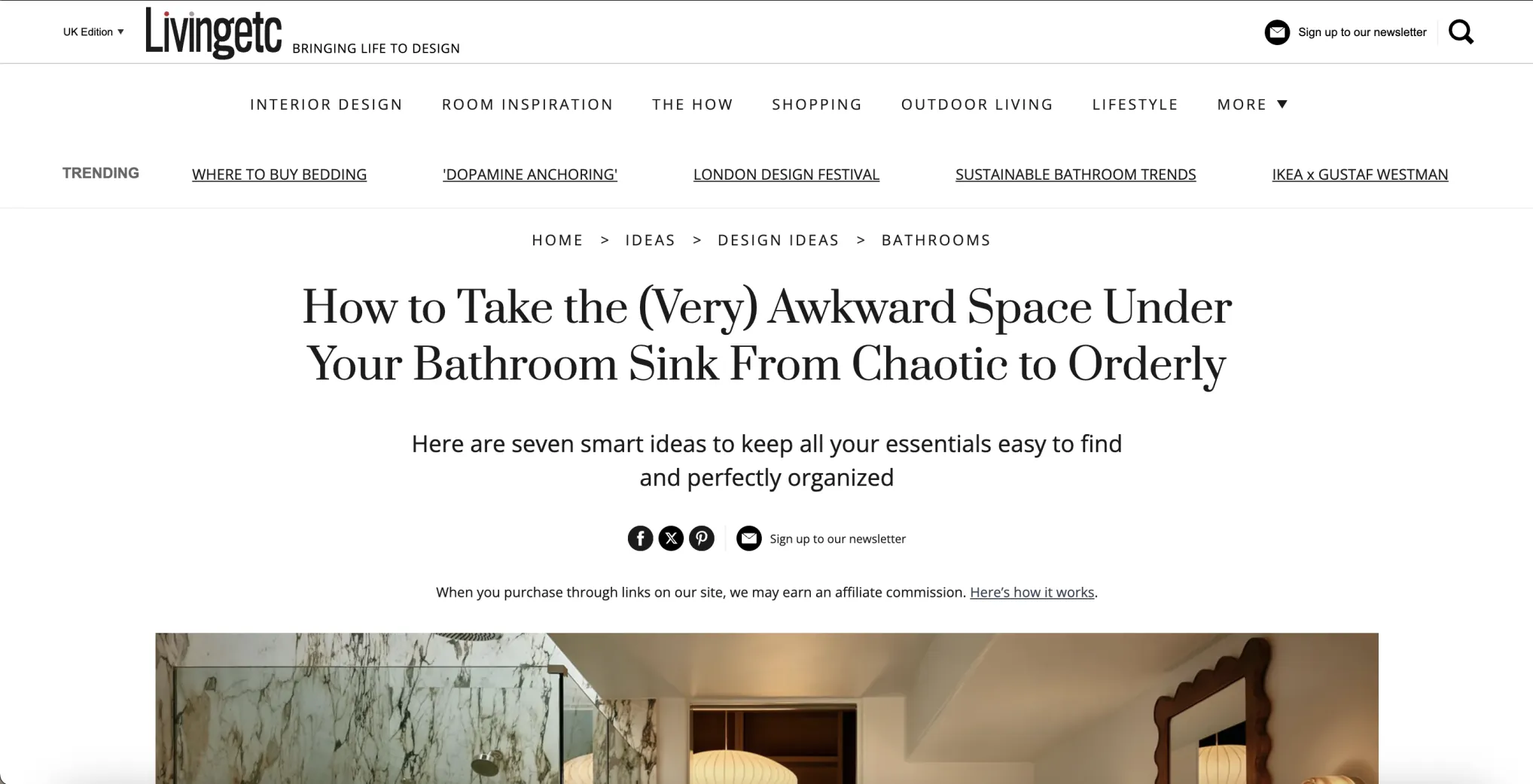 Livingetc: How to Take the (Very) Awkward Space Under Your Bathroom Sink From Chaotic to Orderly